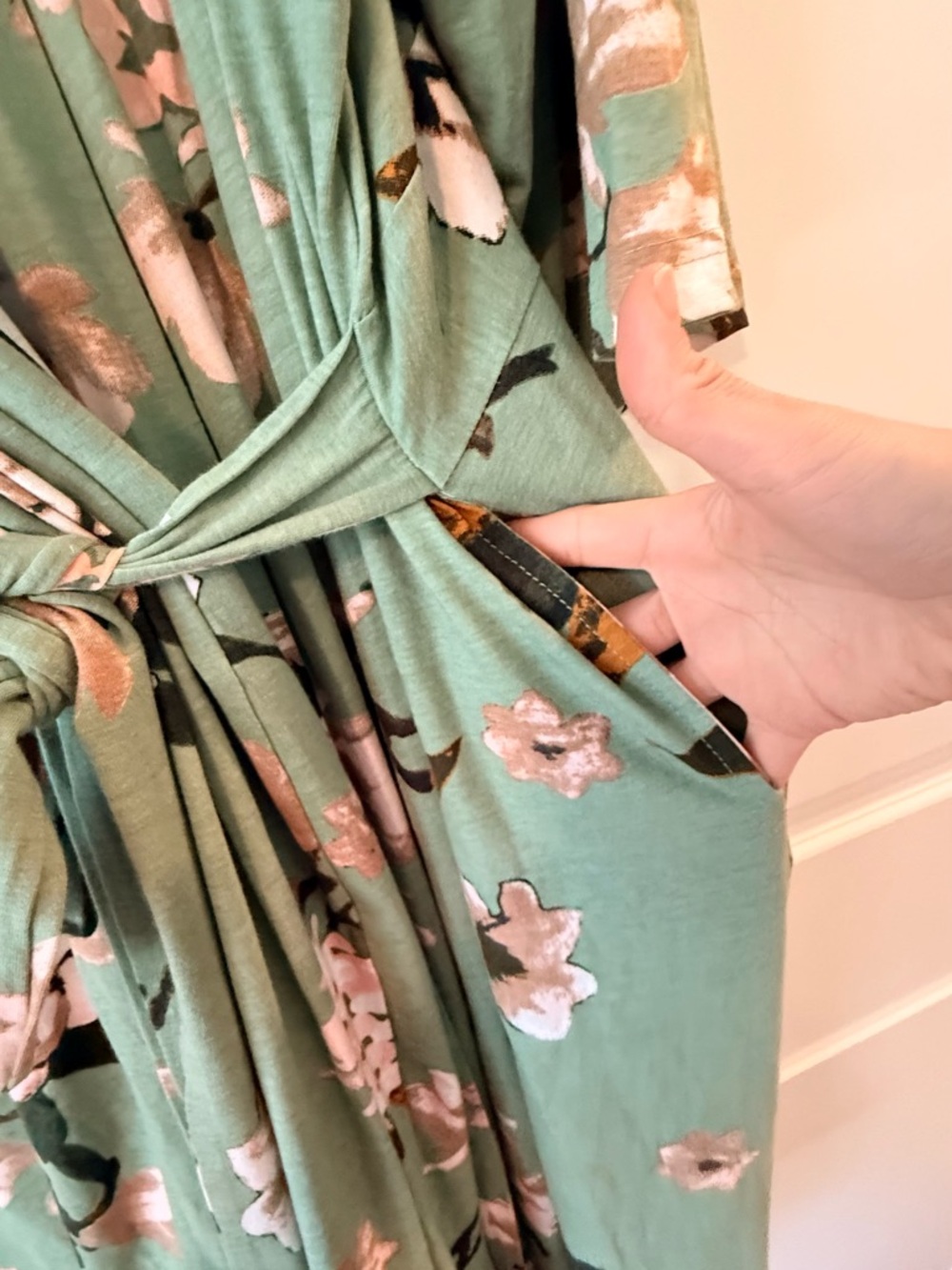 Baby Be Mine Green Floral Robe - Picture 9 of 10
